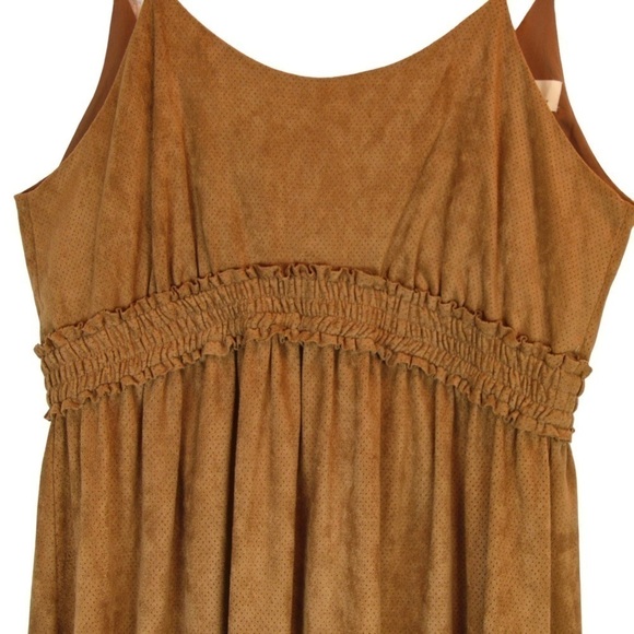 THE KORNER Faux Suede Spaghetti Strap Dress, Size Small - Picture 4 of 9